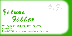 vilmos filler business card